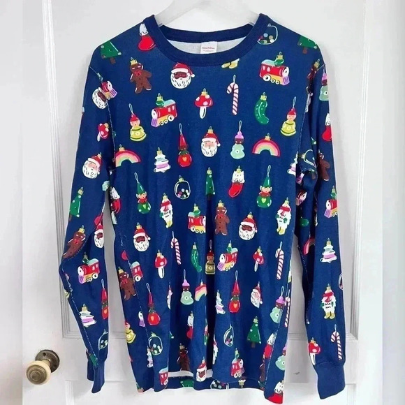 Hanna Andersson Heirloom Ornaments Long John Pajama Top Size M - Picture 1 of 4